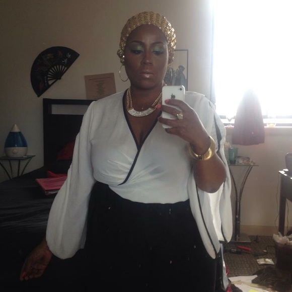 Ashley Stewart Pants - Black and White Flowing Jumpsuit